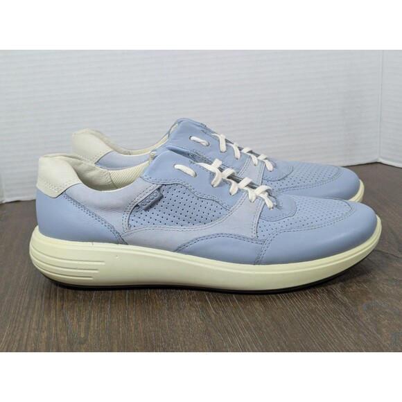 ECCO Casual Soft Leather Sneakers Womens 10 Dusty Blue Walking Athleisure - Picture 9 of 16